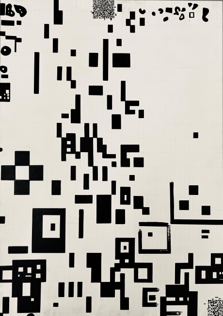 Q-are 2026 50x70cm mit Rahmen Acryl mixed media