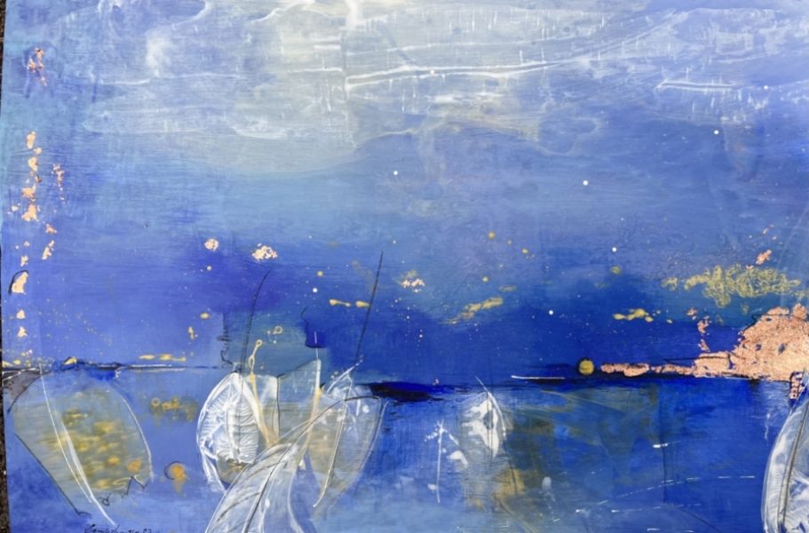 "Ciel mer" 2022 60x90cm Acryl Mischtechnik auf Fotokarton